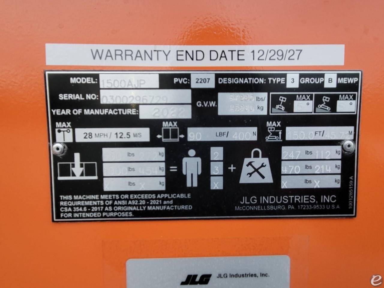 2022 JLG 1500AJP