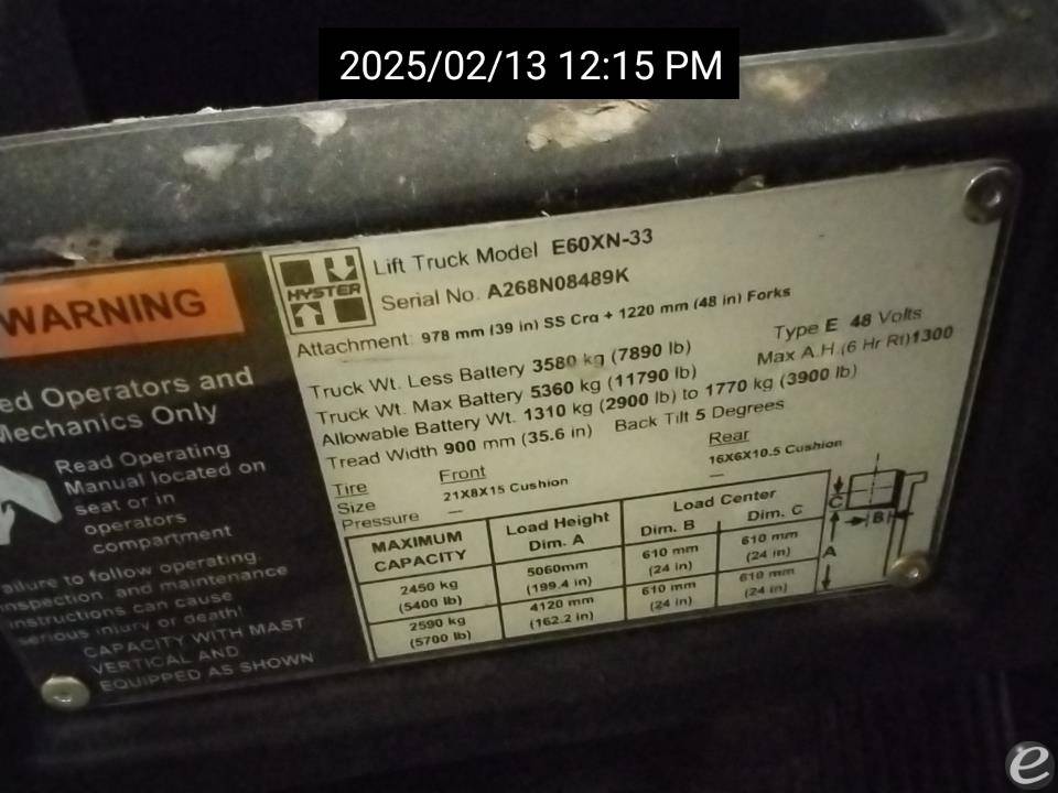 2012 Hyster E60XN