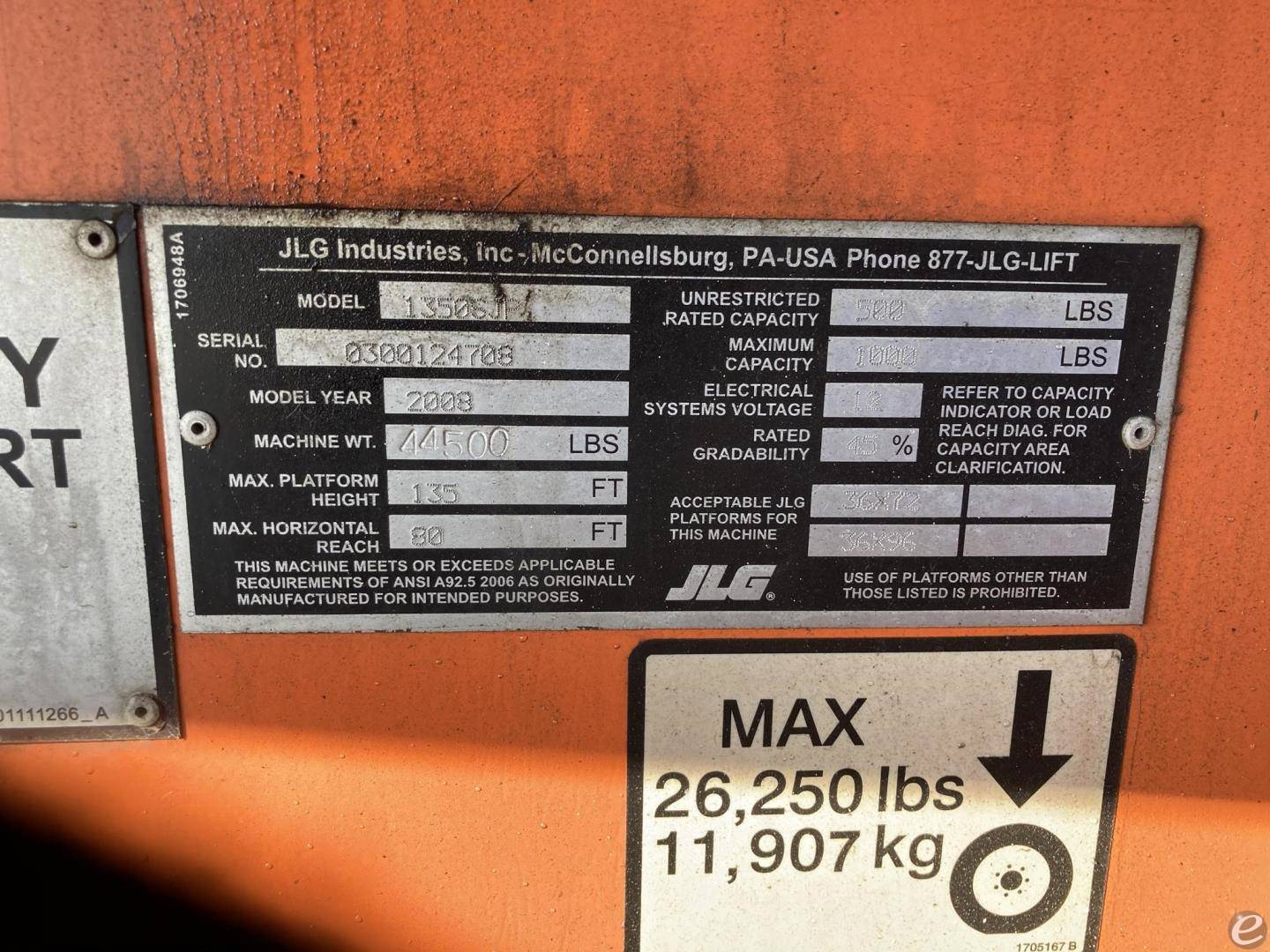 2008 JLG 1350SJP