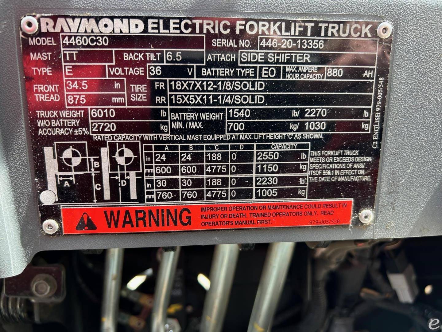 2020 Raymond 4460C30 Electric Forklift - 123Forklift