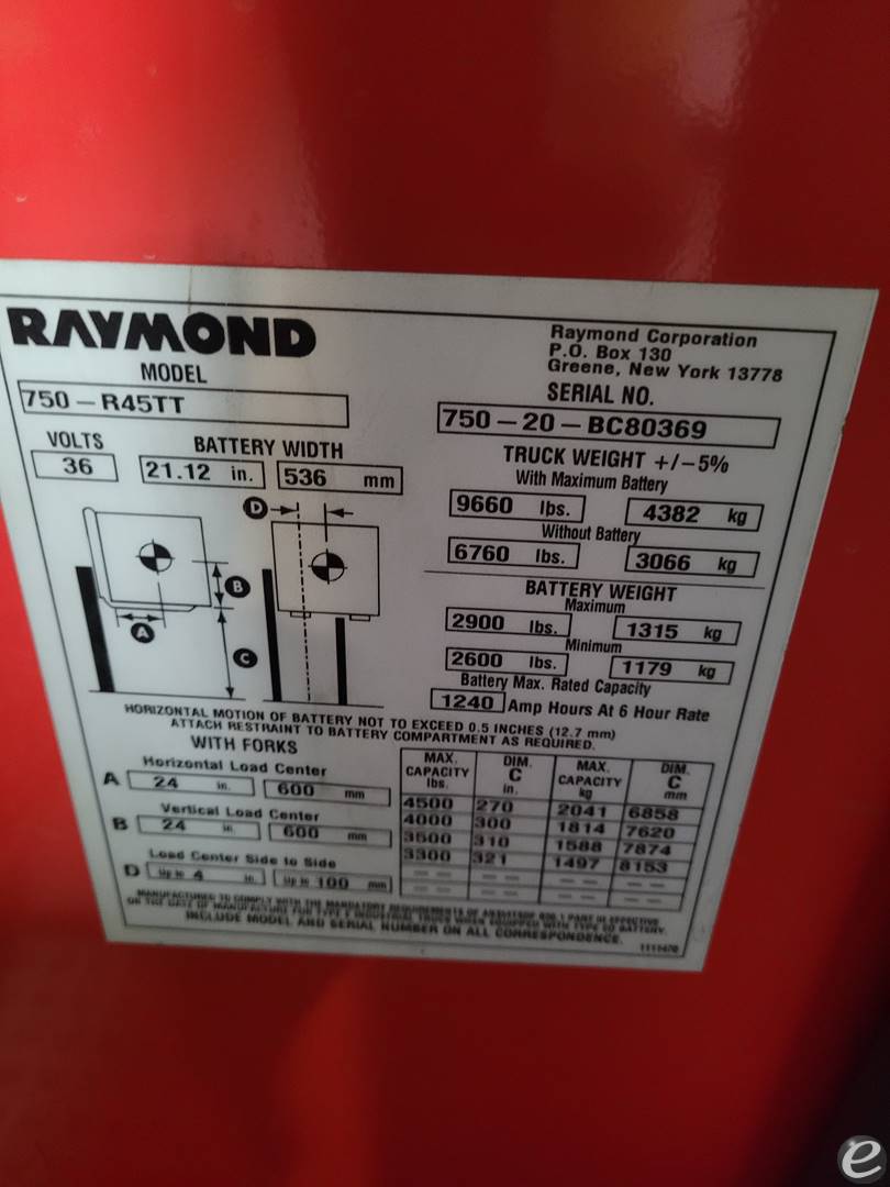 2020 Raymond 750-R45TT