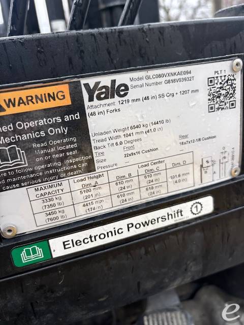 2019 Yale GLC080VX BCS