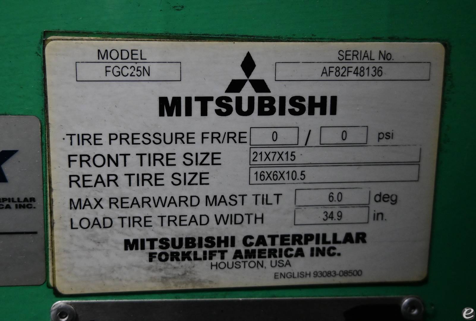 2020 Mitsubishi FGC25N
