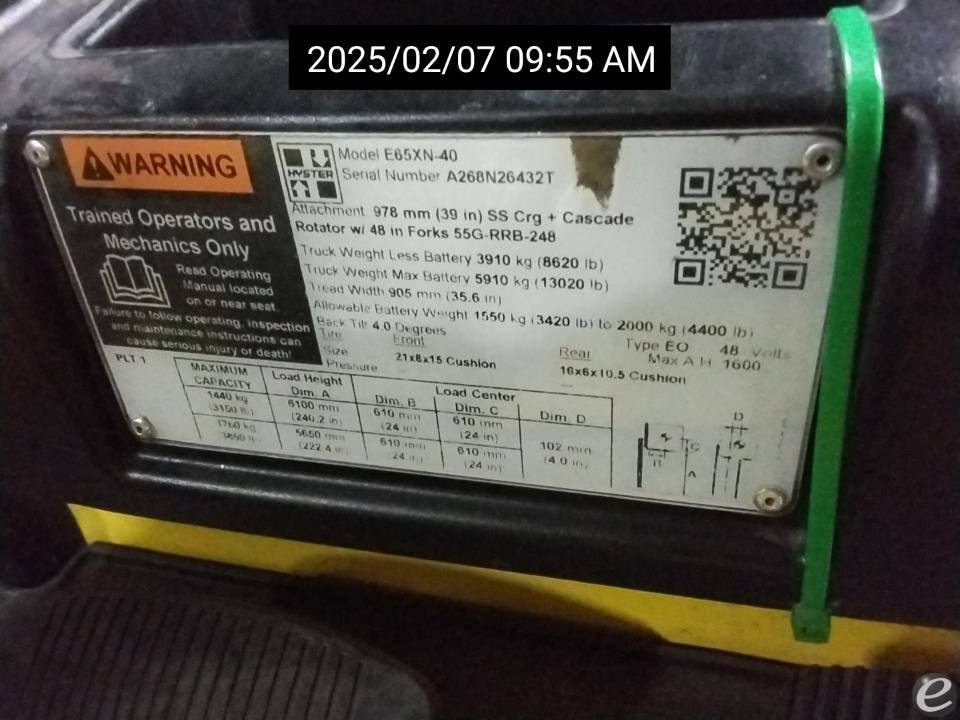 2019 Hyster E65XN