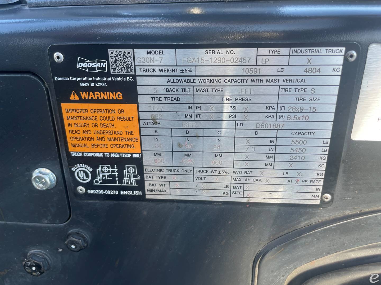 2021 Doosan G30N-7