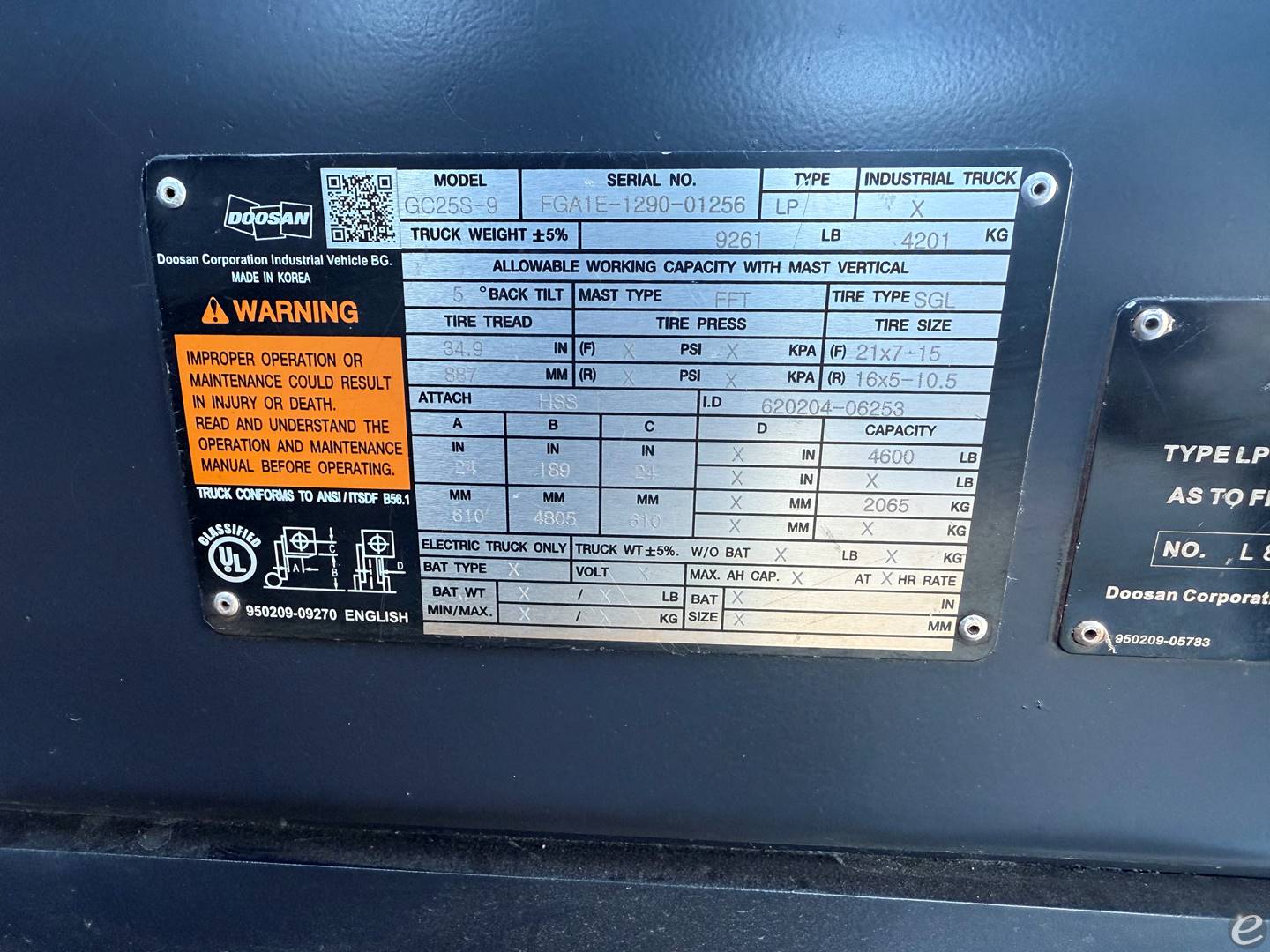 2021 Doosan GC25S-9
