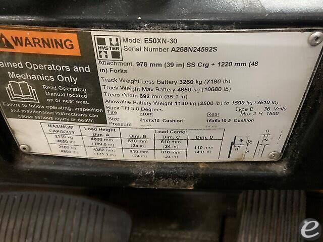 2018 Hyster E50XN