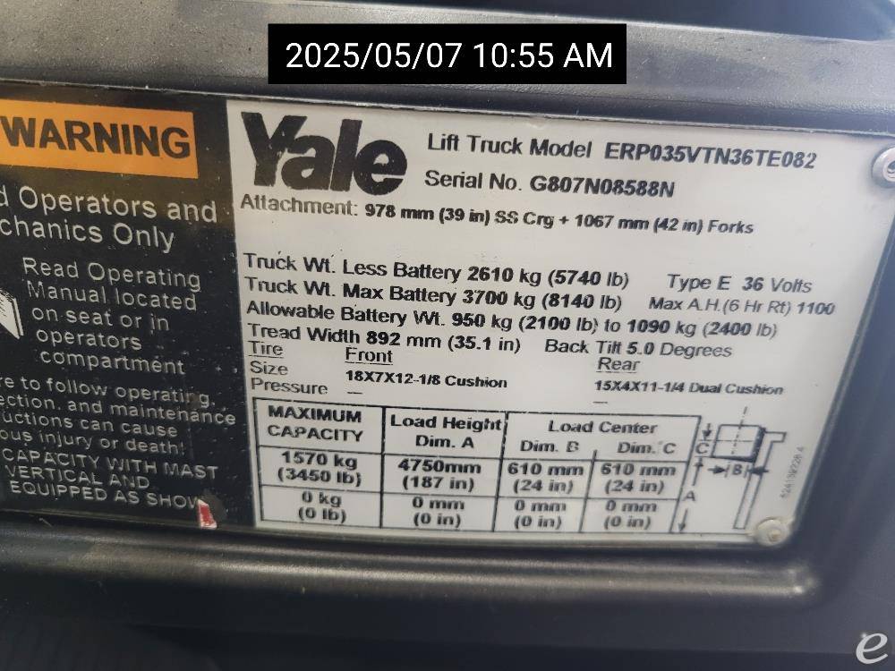 2015 Yale ERP035VT