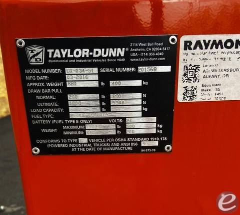 2016 Taylor Dunn E0-034-51