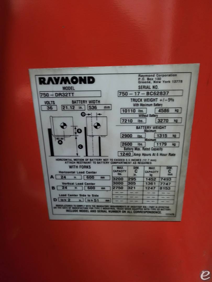 2017 Raymond 750-DR32TT