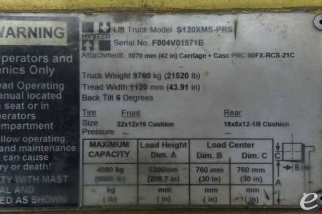 2004 Hyster S120XMS-PRS