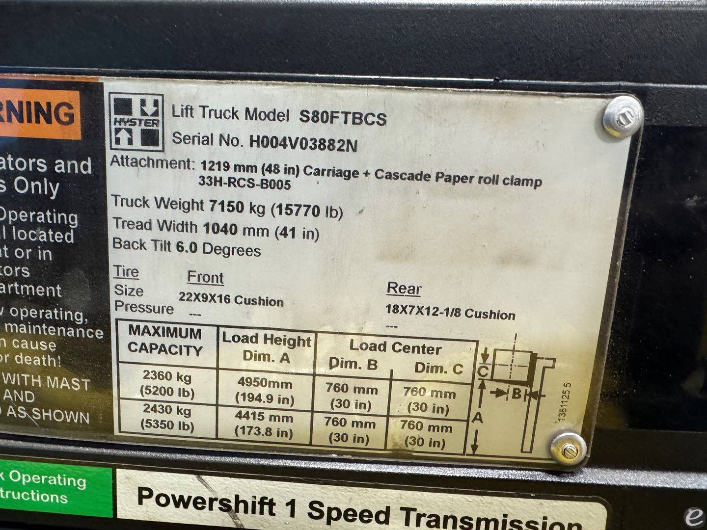 2015 Hyster S80FT