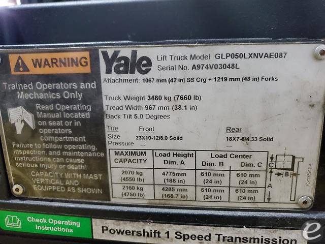 2013 Yale GP050LX LP Gas Forklift - 123Forklift