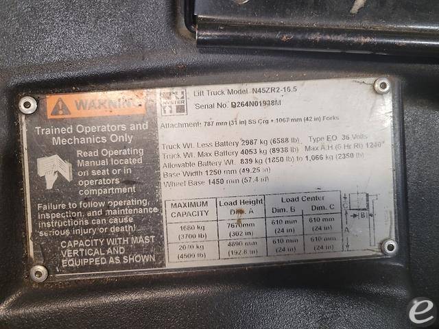 2014 Hyster N45ZR2 Electric Reach Truck - 123Forklift