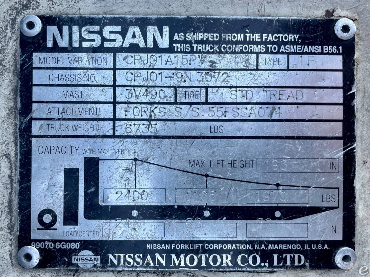 2000 Nissan                                             JC30 LP Gas Forklift - 123Forklift