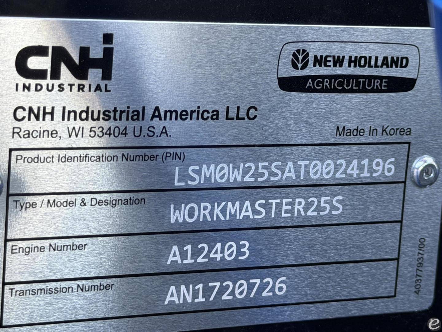 2026 New Holland WORKMASTER 25S