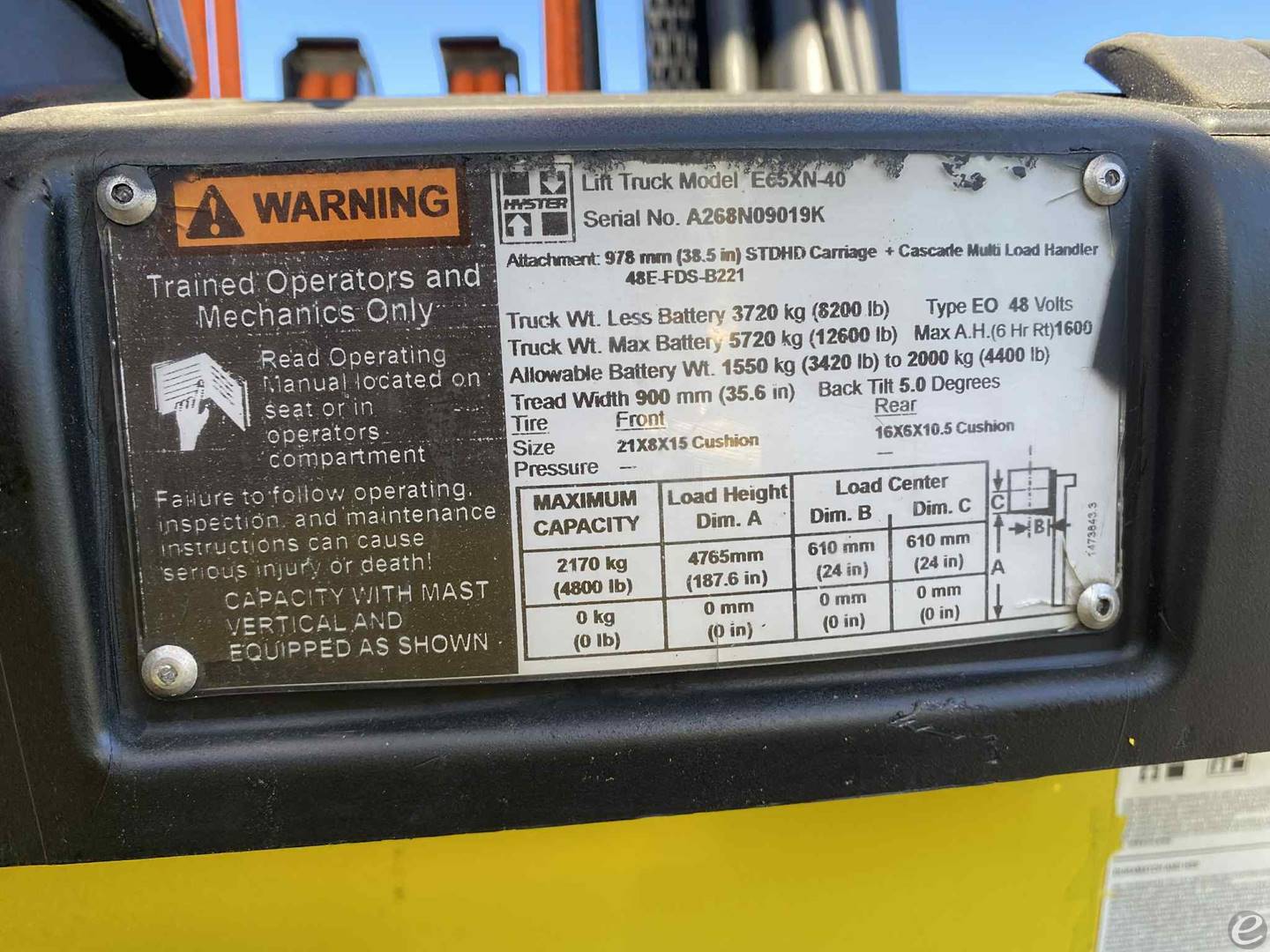 2012 Hyster E65XN