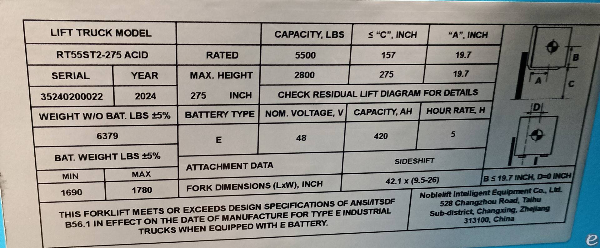 2024 Noblelift RT55ST