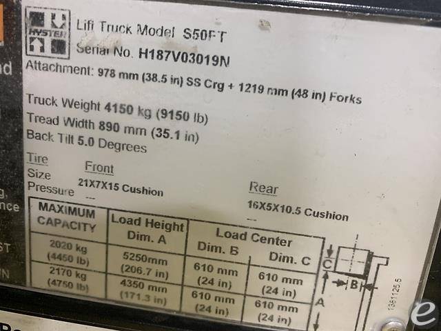 2015 Hyster S50FT LP Gas Forklift - 123Forklift