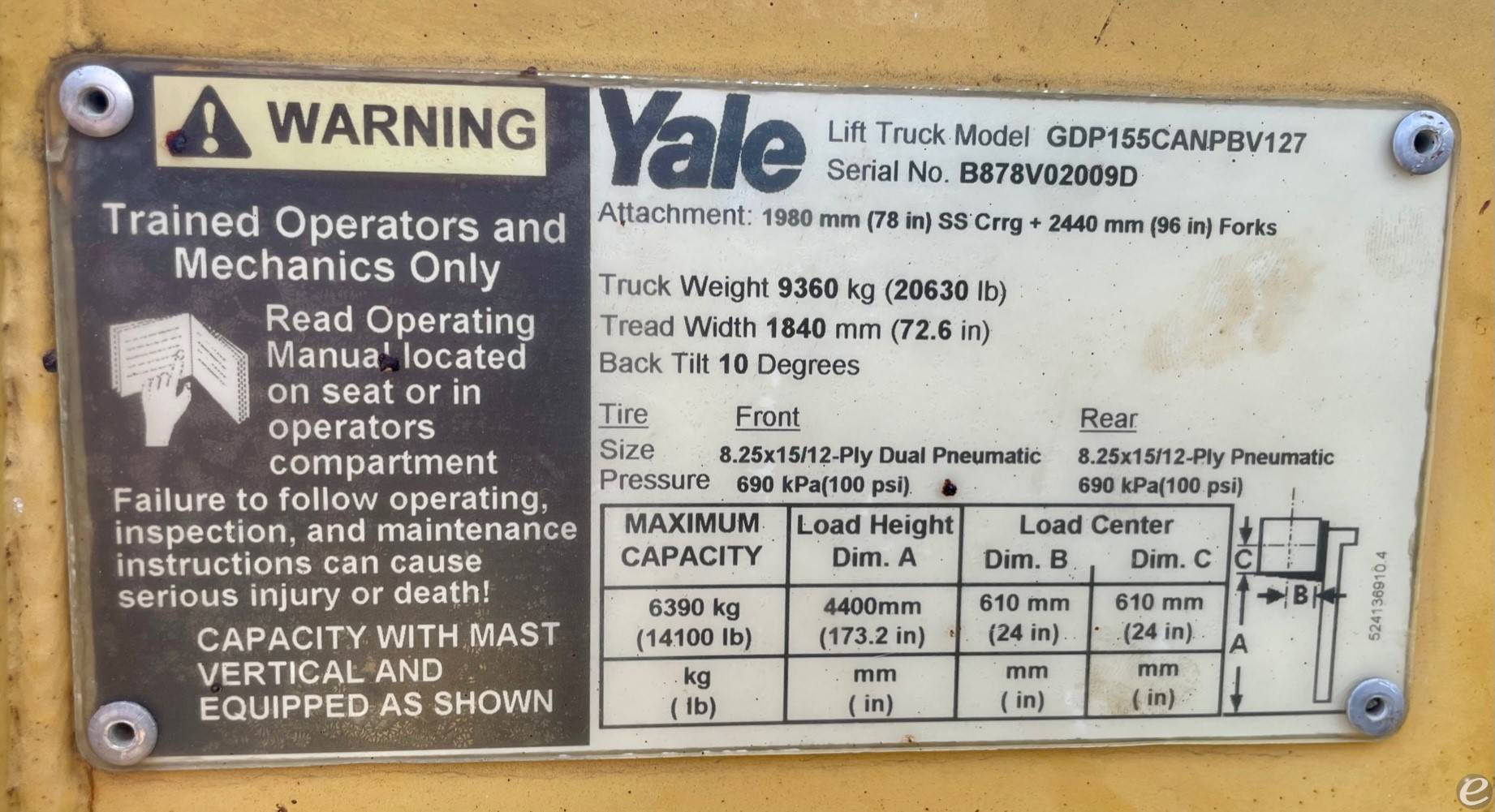 2006 Yale GDP155CA Diesel Forklift - 123Forklift