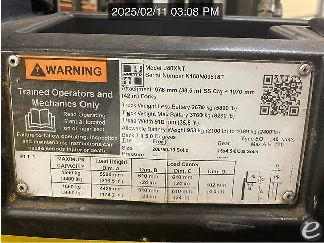 2019 Hyster J40XNT