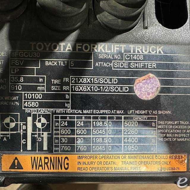 2020 Toyota 8FGCU30