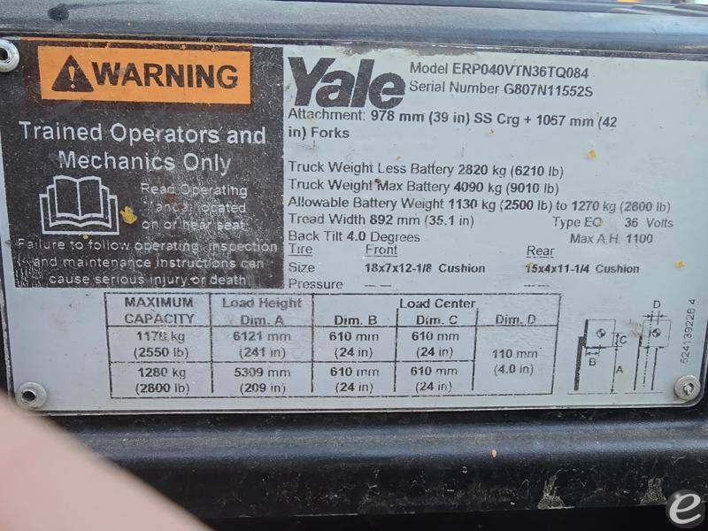 2018 Yale ERP040VT