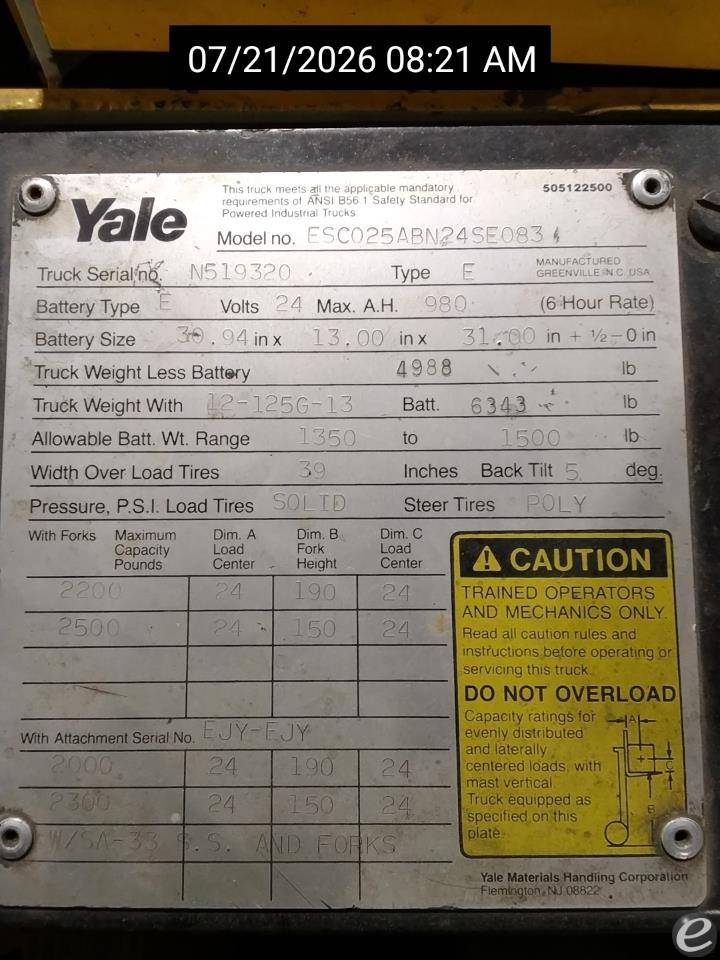 1992 Yale ESC025AB