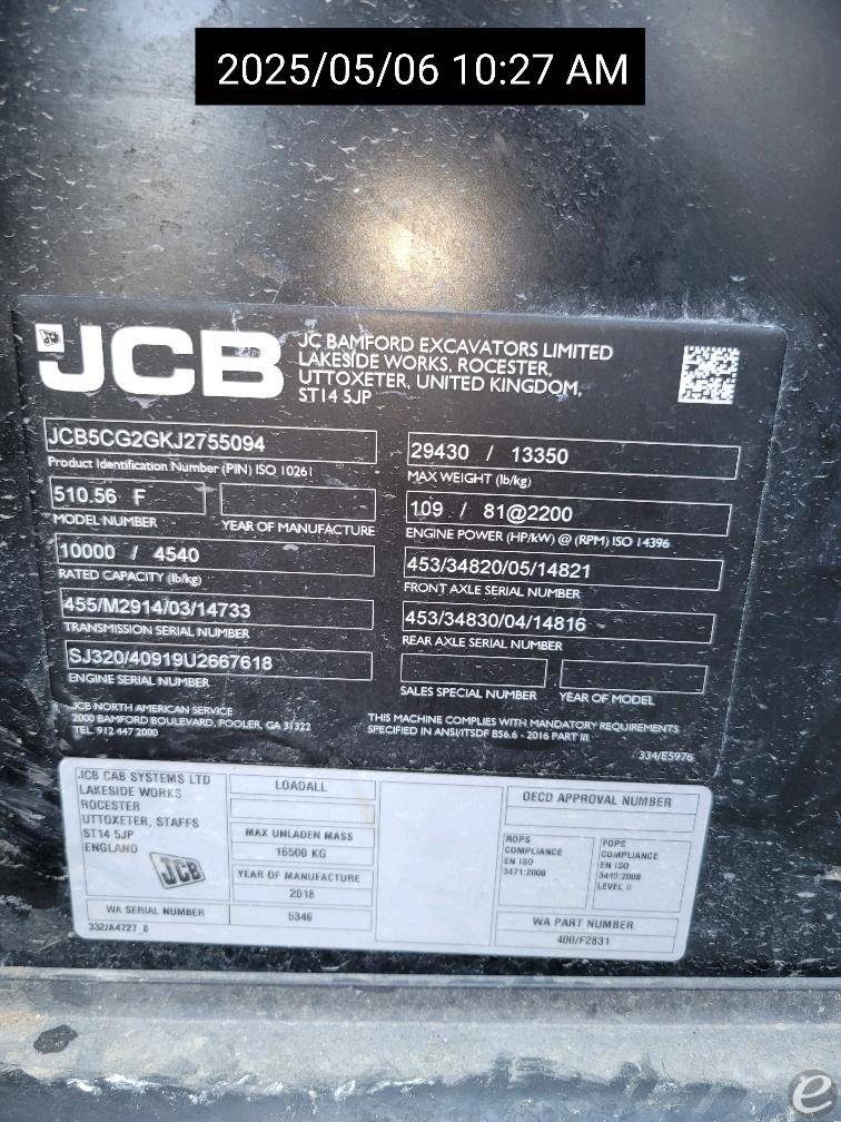 2018 JCB 510-56