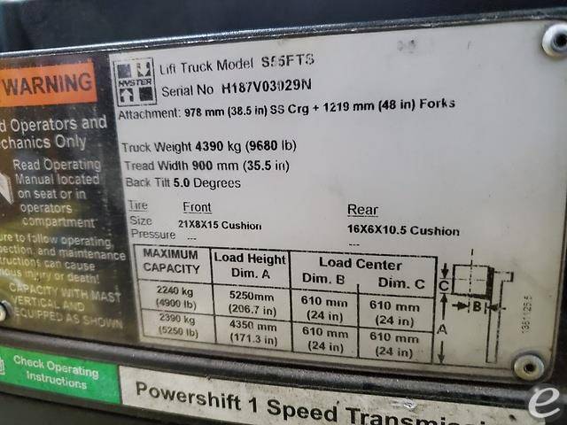 2015 Hyster S55FTS LP Gas Forklift - 123Forklift