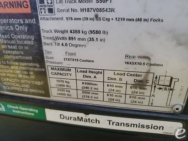 2017 Hyster S50FT LP Gas Forklift - 123Forklift