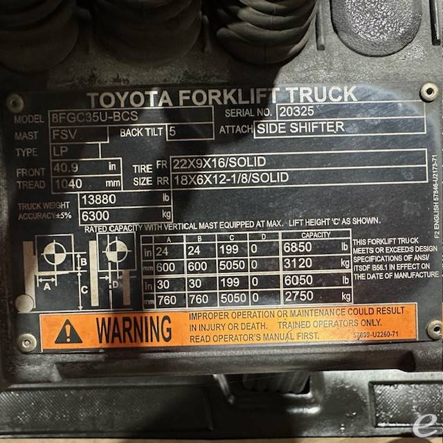 2020 Toyota 8FGC35U-BCS