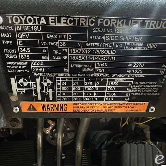 2021 Toyota 8FBE18U