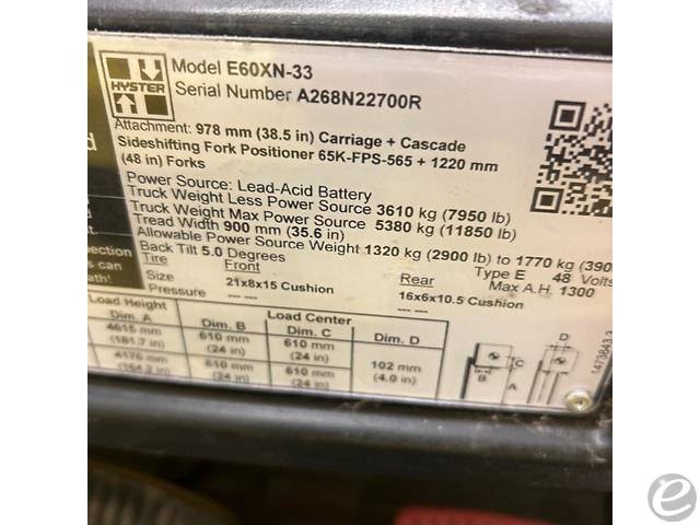 2017 Hyster E60XN