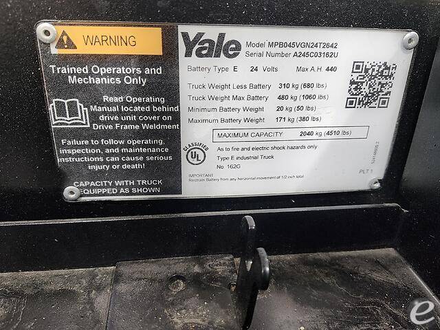 2020 Yale MPB045VG Electric Forklift - 123Forklift