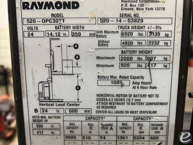 2014 Raymond 520OPC30TT