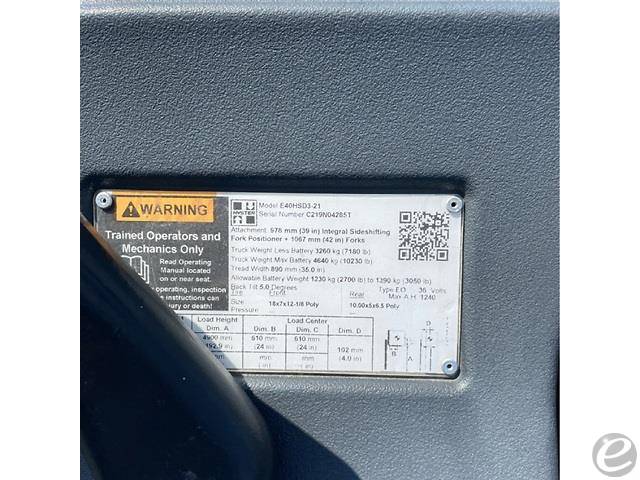 2019 Hyster E40HSD3