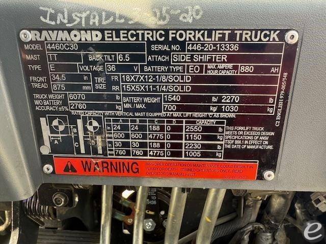 2020 Raymond 4460C30