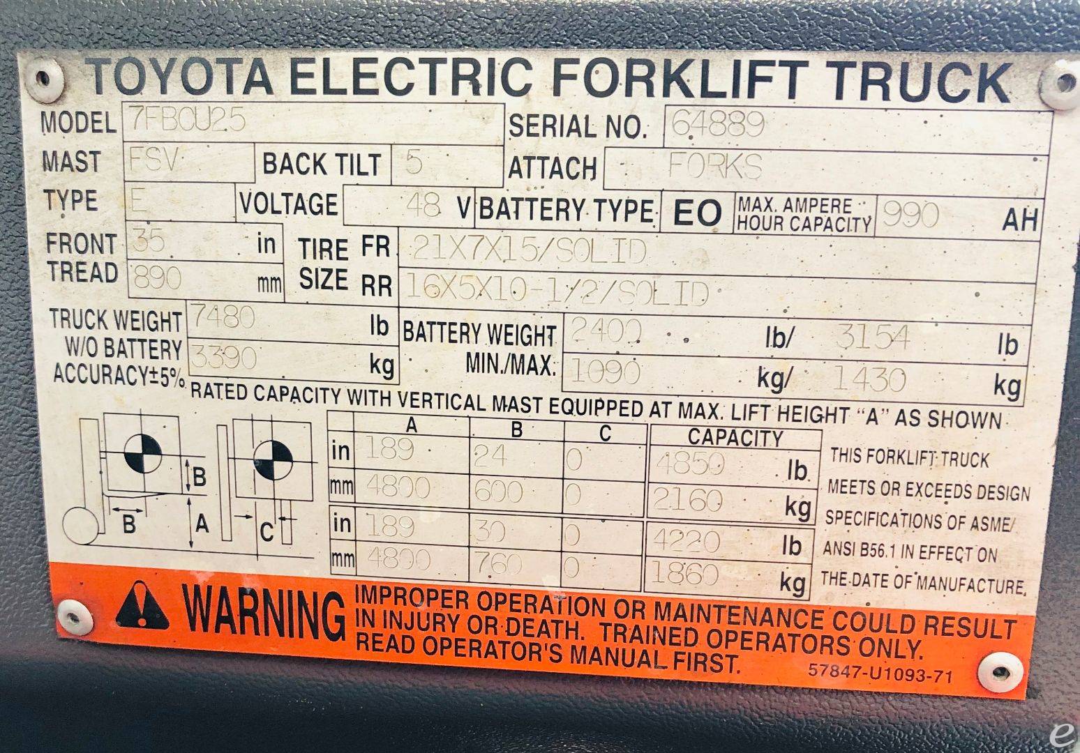 2007 Toyota 7FBCU25