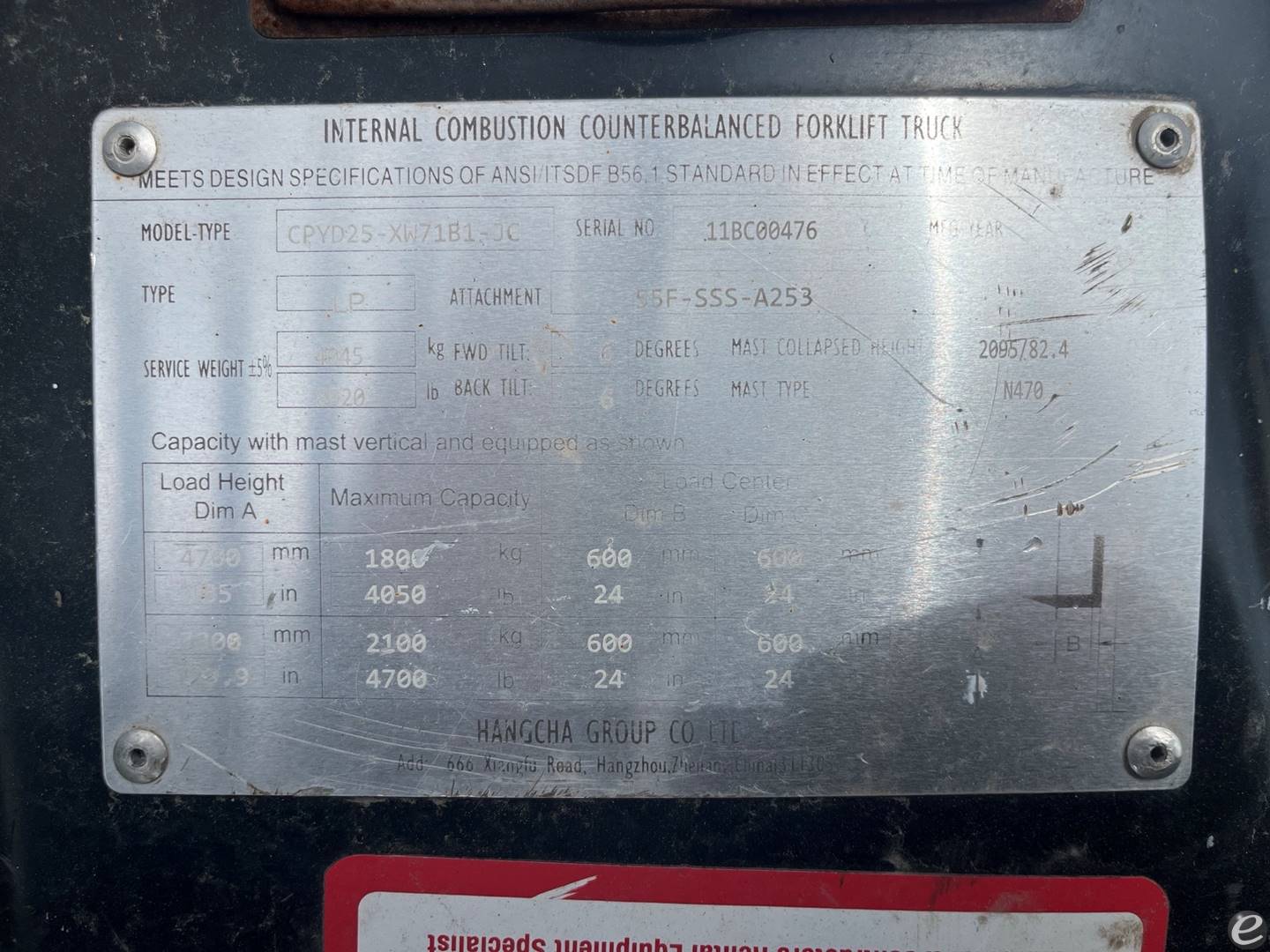 2023 Hangcha FP25CP