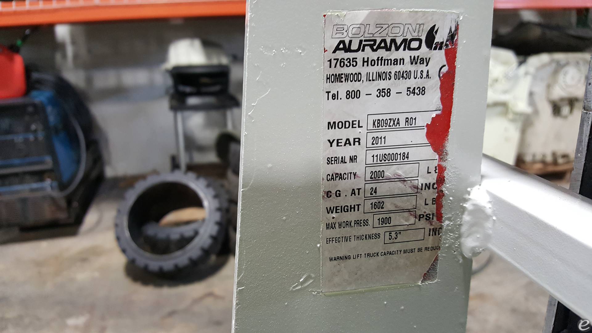 2011 Bolzoni KB09ZCAR01