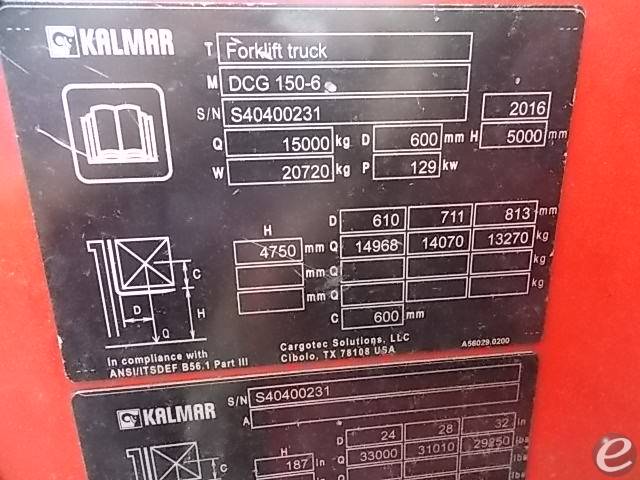 2016 Kalmar DCG150-6