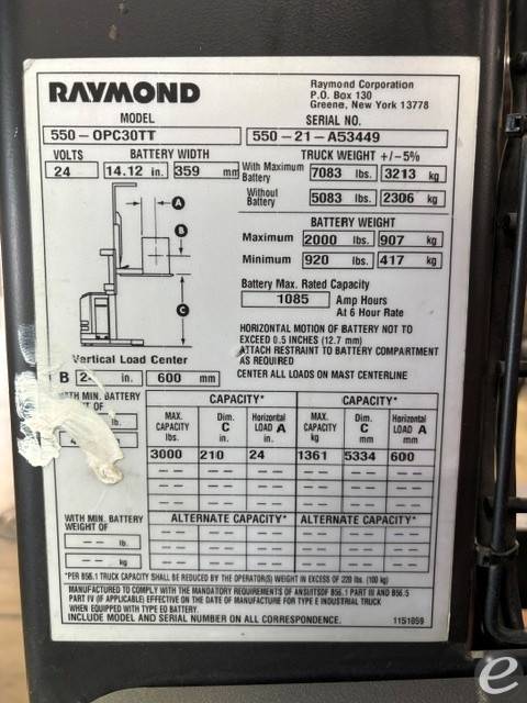 2021 Raymond 550-OPC30TT