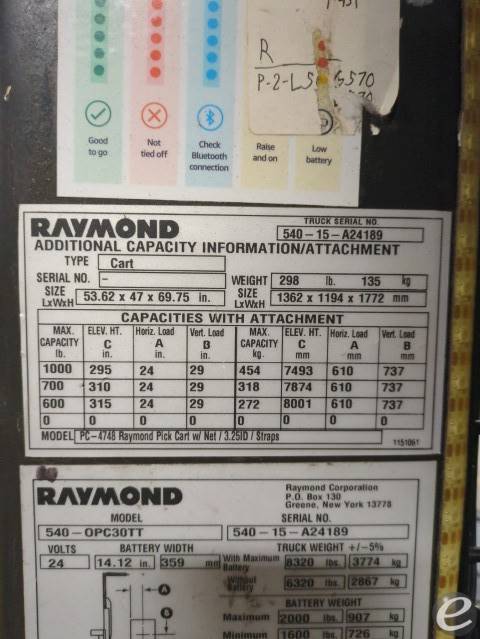 2015 Raymond 540-OPC30TT