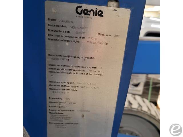 2012 Genie Z-40/23 N Electric Boom Lift - 123Forklift