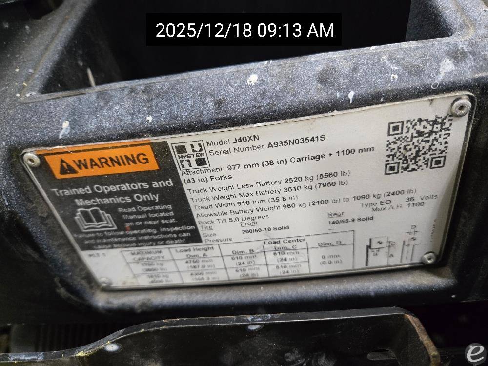 2018 Hyster J40XNT