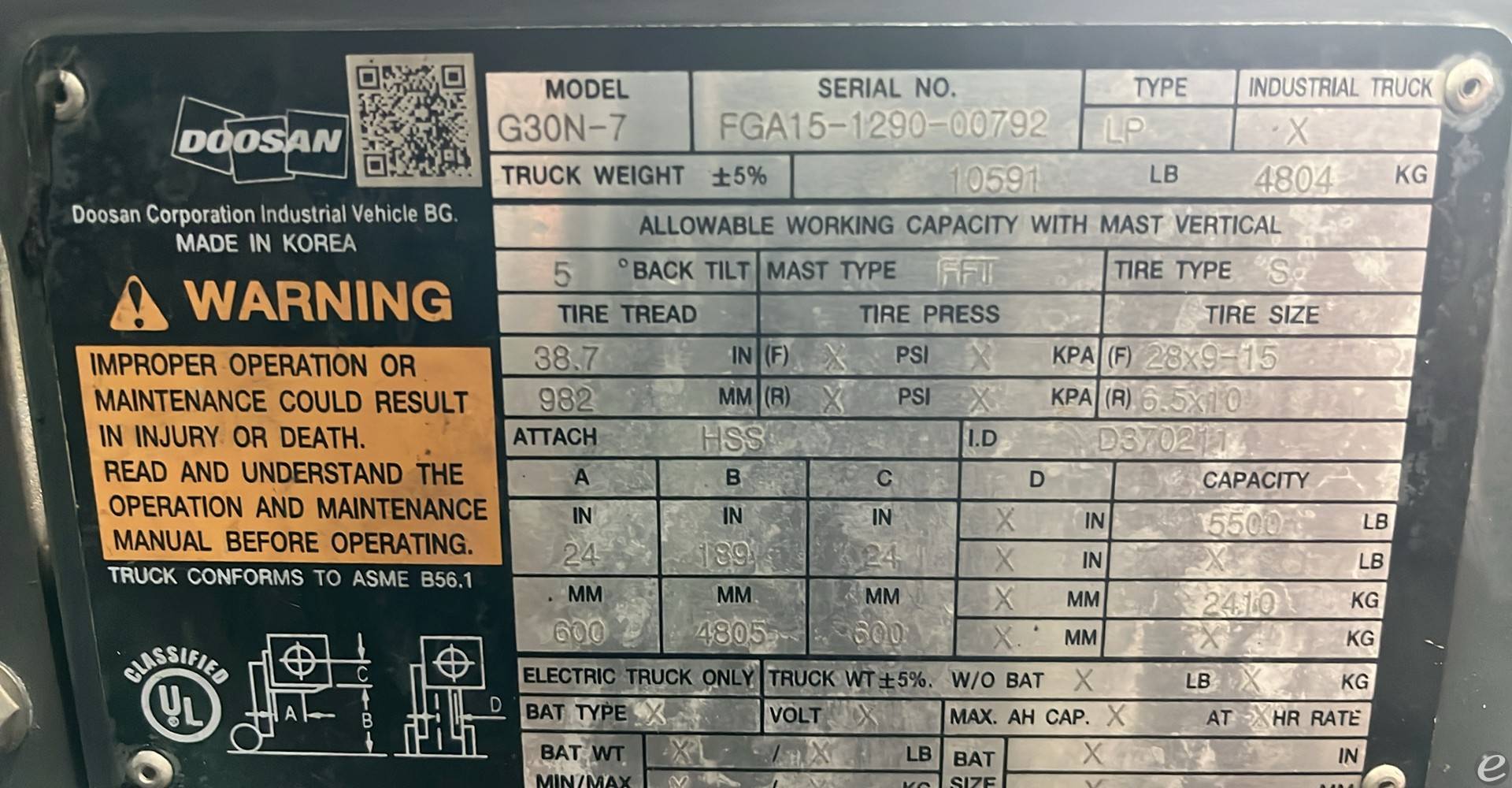 2019 Doosan G30N-7