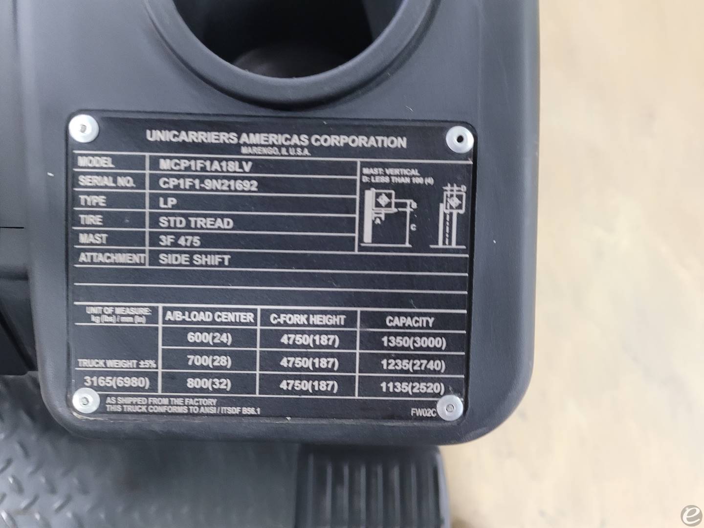 2018 Unicarriers CF35 LP Gas Forklift - 123Forklift