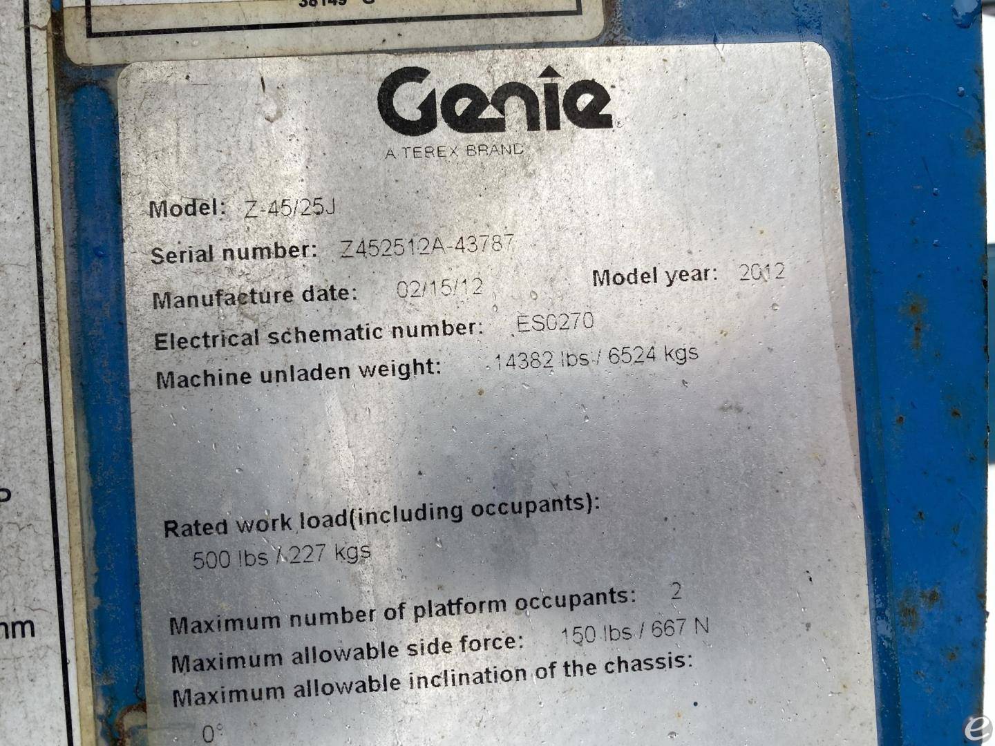 2012 Genie Z45/25J