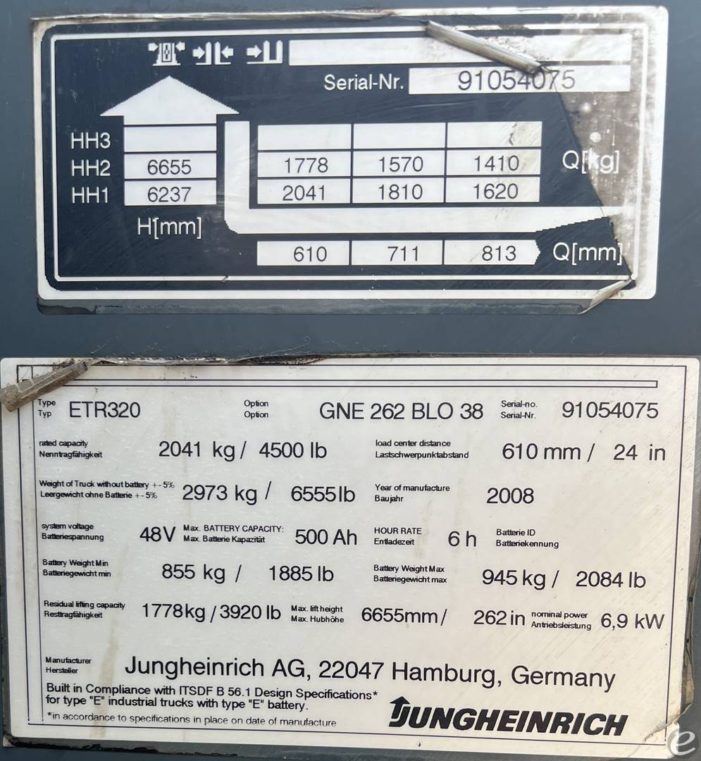 2008 Jungheinrich ETR320
